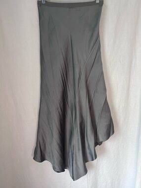 ANINE BING Skirt Gray Pure Silk Elastic Waist Midi Women's Small